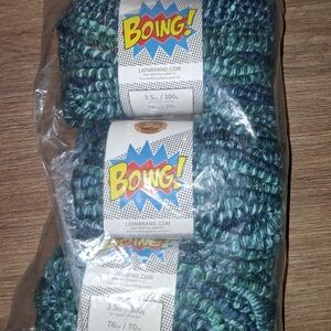 Lion Brand Boing! Yarn - Blue and Green